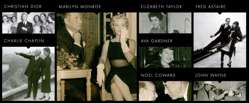Savoy hotel celebrities including Marilyn Monro Charlie Chaplin Elizabeth Taylor Fred Astaire Christian Dior Ava Gardner see CountryClubuk