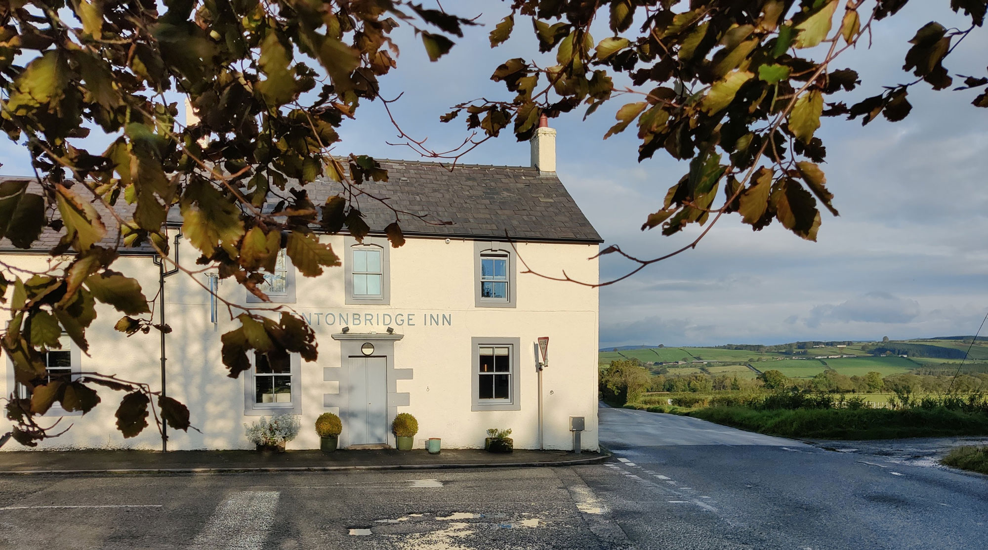 Pentonbridge Inn exterior on the English-Scottish border