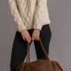 Fabulous pure merino Aran cowl neck sweater by Westend Knitwear
