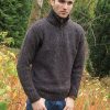Superb Donegal wool half-zip sweater in the colours of an Irish landscape