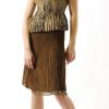 Feline crinkled suit skirt