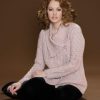Scene-stealing and luxurious: stylish new double-neck Aran cardigan-jacket in soft Merino wool