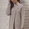 Wool Power: Step into the season's Aran knits: Smart three-button Aran coat