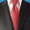 Red and grey silk tie