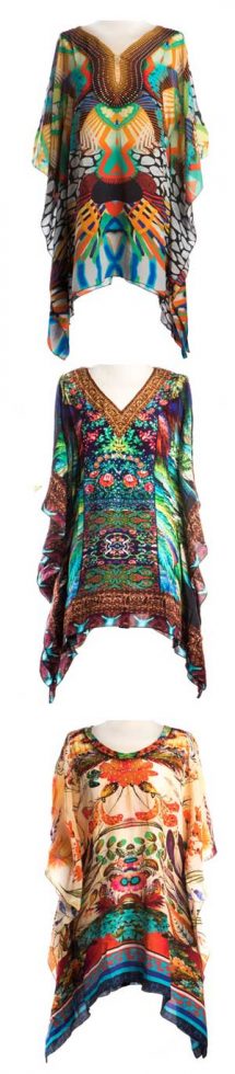 Fabulous new limited edition St Tropez pure silk kaftan, crystal embellished: a snip at £59 instead of £125