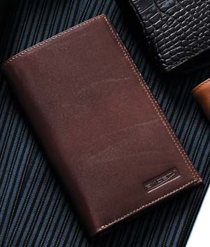 Fine leather slim tall breast pocket wallet - CountryClubuk