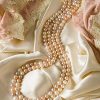 Gorgeous new double-strand natural orchid pearl and 14ct gold necklace