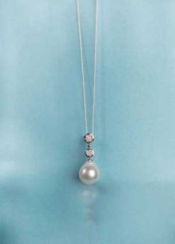 Stunning South Sea pearl, diamond and 18ct white gold Le Verrier Pendant