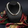 Luxurious new large single strand pearl, diamond and gold necklace: 'Mikado', from the Opera Collection