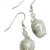 Unique and beautiful Burmese jade and silver Myanmar Rosebud earrings