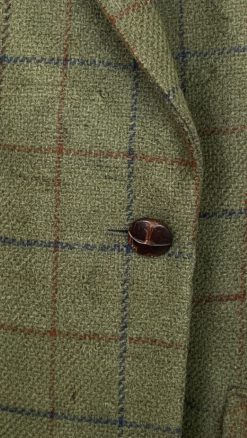 Alternative view of Gurteen Esquire 1784: best price for this beautiful, well-cut, pure wool jacket in moss green with burgundy and navy overchecks