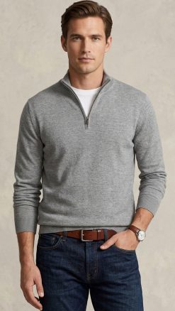 The Massoti Quarter-Zip Jumper: Italian craftsmanship in extrafine Australian Merino Wool