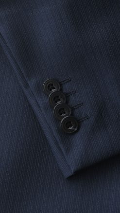 Alternative view of Smart navy suit, well cut and tailored by the experts, Magee 1866—and this time with a contemporary subtle stripe and stretch for all-day style and comfort