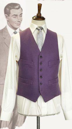 Doeskin waistcoat, the pure wool, alltime classic by English tailors Gurteen 1784: in six smart colours, poppy red, yellow, forest green, wine, fawn and heather: last remaining sizes - Image 5