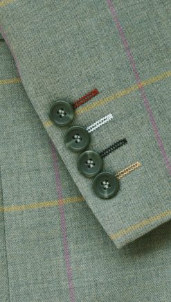 Alternative view of Gurteen: best price for this smart tailored jacket in pure wool: elegant shades of green with sand and fuchsia pink: perfect for spring and summer
