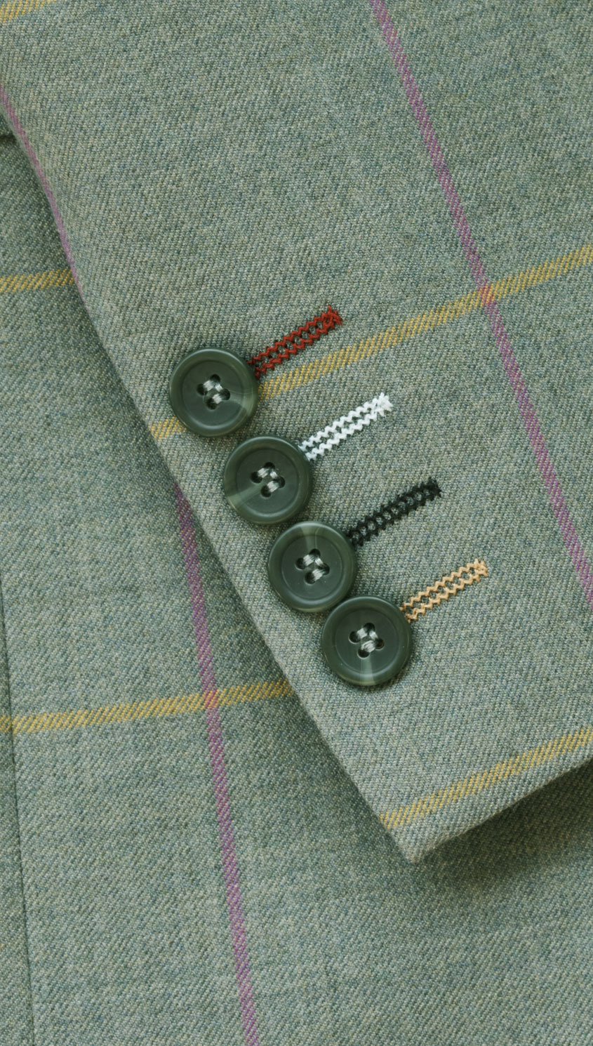 Gurteen: best price for this smart tailored jacket in pure wool: elegant shades of green with sand and fuchsia pink: perfect for spring and summer - Image 2