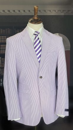 Pink stripe jacket by Gurteen 1784: high quality, stylish, pure cotton: a delightful summer hue, perfect for casual and smart occasions