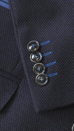 Alternative view of Stylish, well-cut jacket in a premium Italian navy textured wool cloth: elegant, stylish and extremely versatile: last few sizes