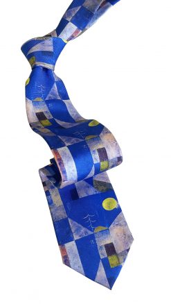 Alternative view of Paul Klee Moonshine tie in pure silk by Fox & Chave: the perfect tie for the artistic modern man: exceptional quality, hand finished