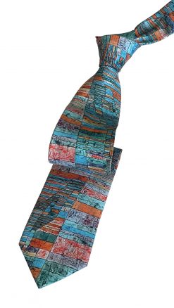 Alternative view of Paul Klee Roads Silk Tie – colourful abstract Silk Tie by Fox & Chave for the contemporary artistic man about town and country