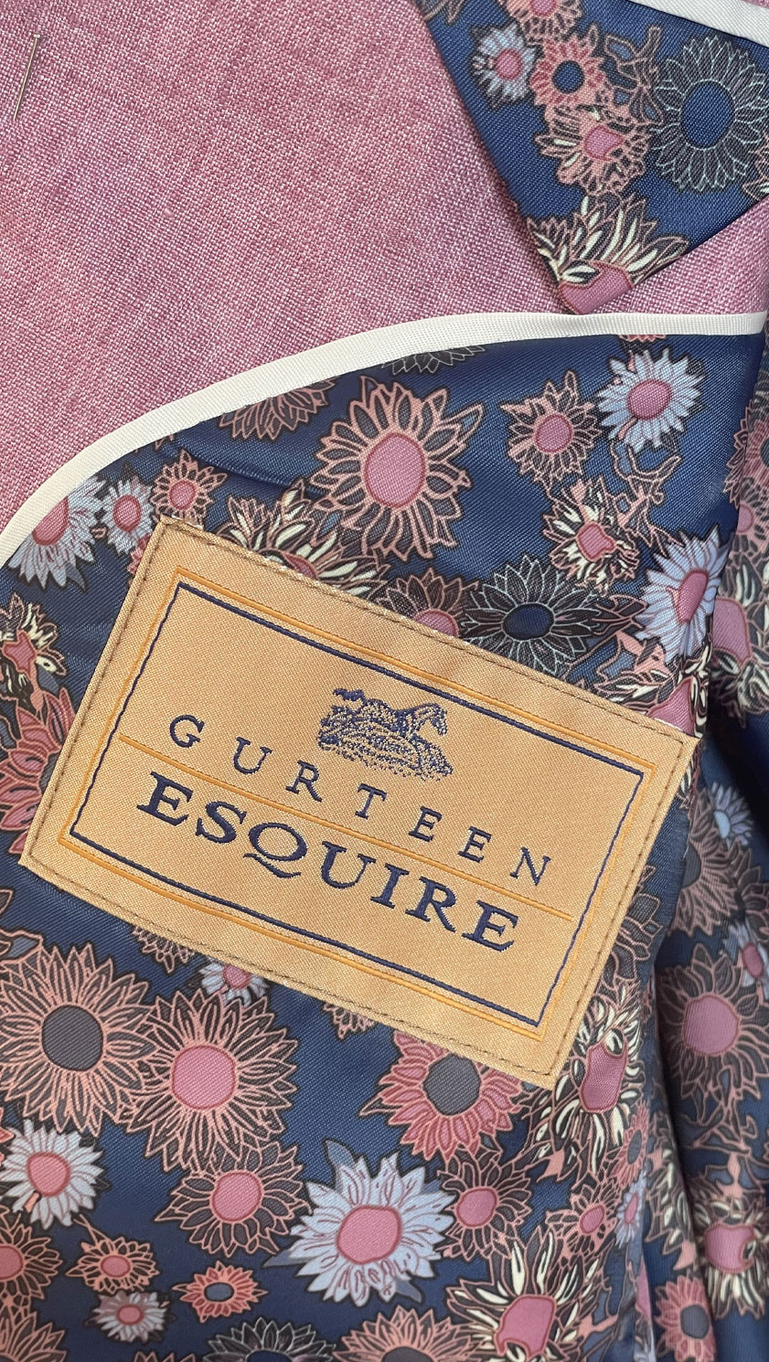 Gurteen Esquire interior label inside the Naples Jacket 61001-161 lilac linen blazer