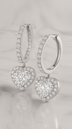 Eternal Romance: Heart-Shaped Diamond Earrings in Platinum from London's Hatton Garden: top-grade GIA Certificated Diamonds: Members save a cool £3,500 - Image 3