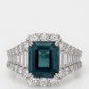 Teal sapphire and diamond ring from Hatton Garden with valuation certificate, £9,400 saving (51%) available through CountryClubUK members club