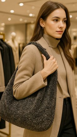 Effortless Luxury: Owen Barry’s Shearling Shoulder Bag in Hurricane Brown: Great British craftsmanship meets current trends in a handcrafted new piece by the makers for Mulberry - Image 2