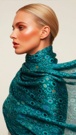 Klimt Hope II satin stole by Fox & Chave at CountryClubuk