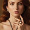 Italian craftsman-made suite of rose gold and two-tone sterling silver necklace, earrings and ring at CountryClubuk