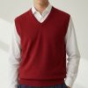 Model wearing Massoti Italian extrafine Merino wool slipover at CountryClubuk Member price.