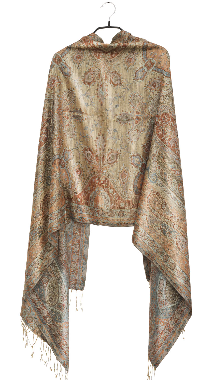 The Golden Hour Stole: Handwoven Himalayan artistry in silk-wool paisley, a timeless quiet luxury shawl for effortless elegance and unique style - Image 2