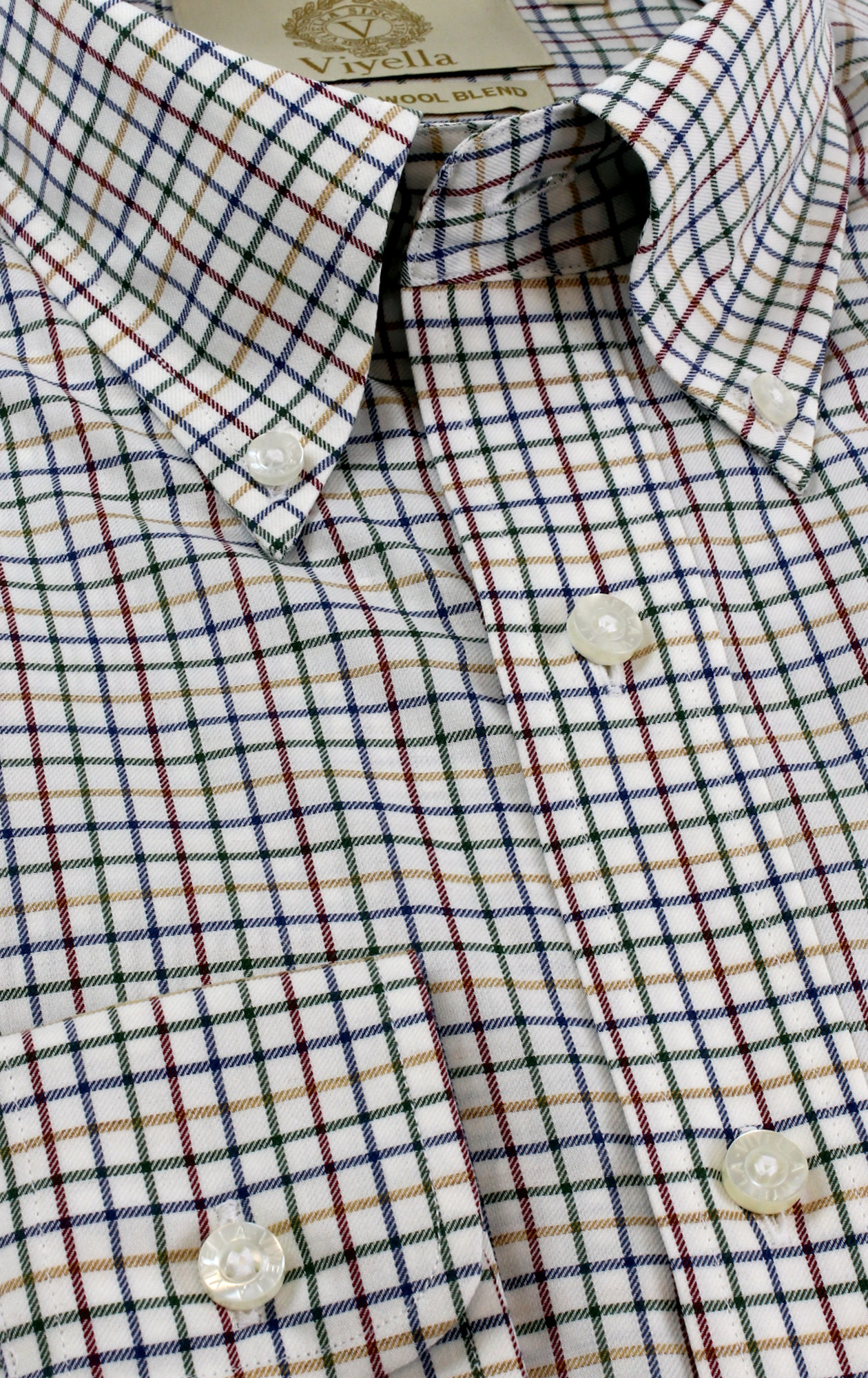 Viyella Tropical Tattersall Check Shirt in Plum. Viyella’s heritage reimagined for warm-weather living.