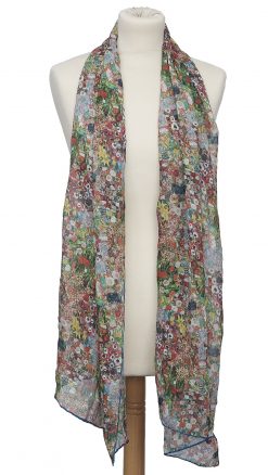 Fox & Chave Klimt Dancer Chiffon Silk Scarf: Vibrant floral masterpiece inspired by Gustav Klimt's iconic "The Dancer" – luxurious lightweight pure silk, exclusive limited edition at CountryClubuk - Image 4