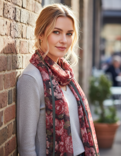 Timeless elegance in bloom: discover the Renoir Roses Crepe de Chine Scarf – a luxurious silk masterpiece Inspired by the French Impressionist's Iconic style: sold out