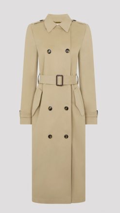 Detail of embossed leather collar and satin lining on the Really Wild Spring Trench Coat.