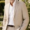 Relaxed summer tailoring with the Viago stone linen jacket styled for country house and Mediterranean occasions