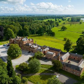 Aerial view of Netherby Hall estate in north Cumbria