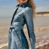 Maria Open Neck Silk Gown in Cornflower Blue by Really Wild, crafted from pure Shantung silk
