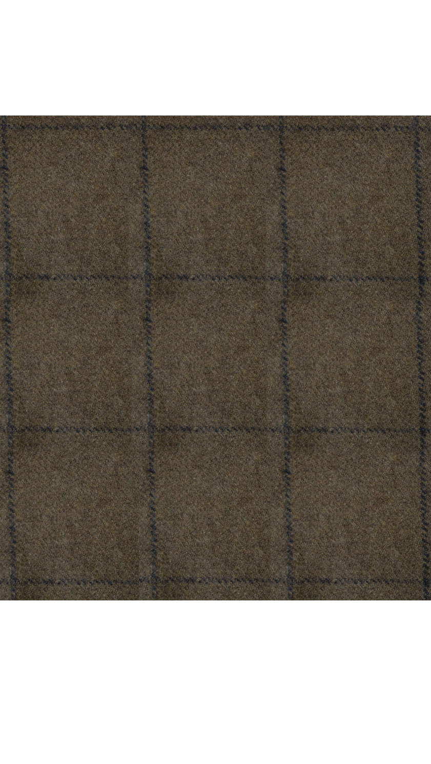 Taupe Brown and Navy Check pure wool cloth for the Gurteen Cobham jacket