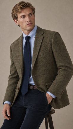 Gurteen Woodstock pure wool jacket in Spice Herringbone